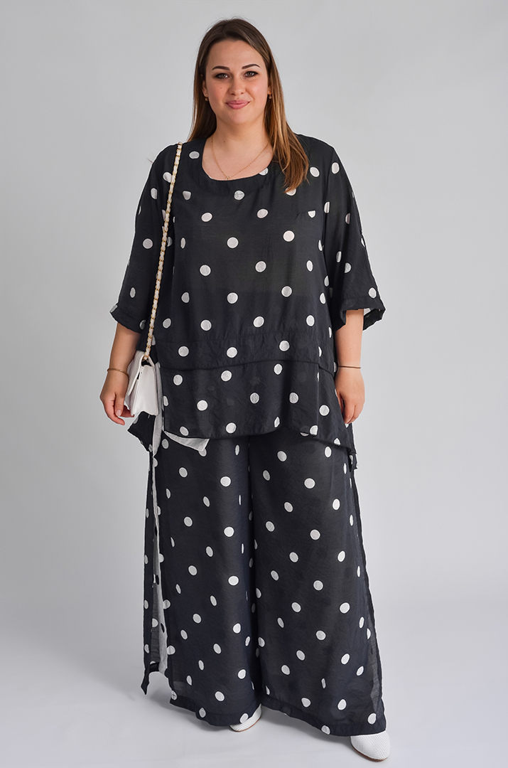 Костюм з брюками в горох великих розмірів