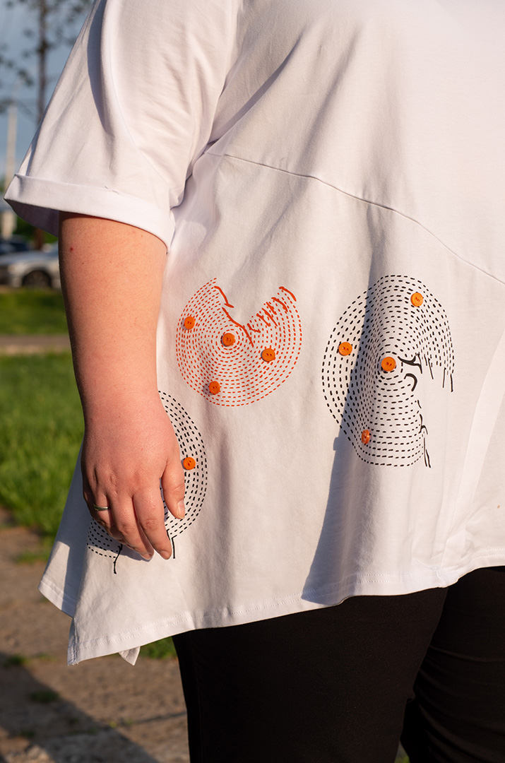 Костюм футболка+брюки зі стразами великих розмірів