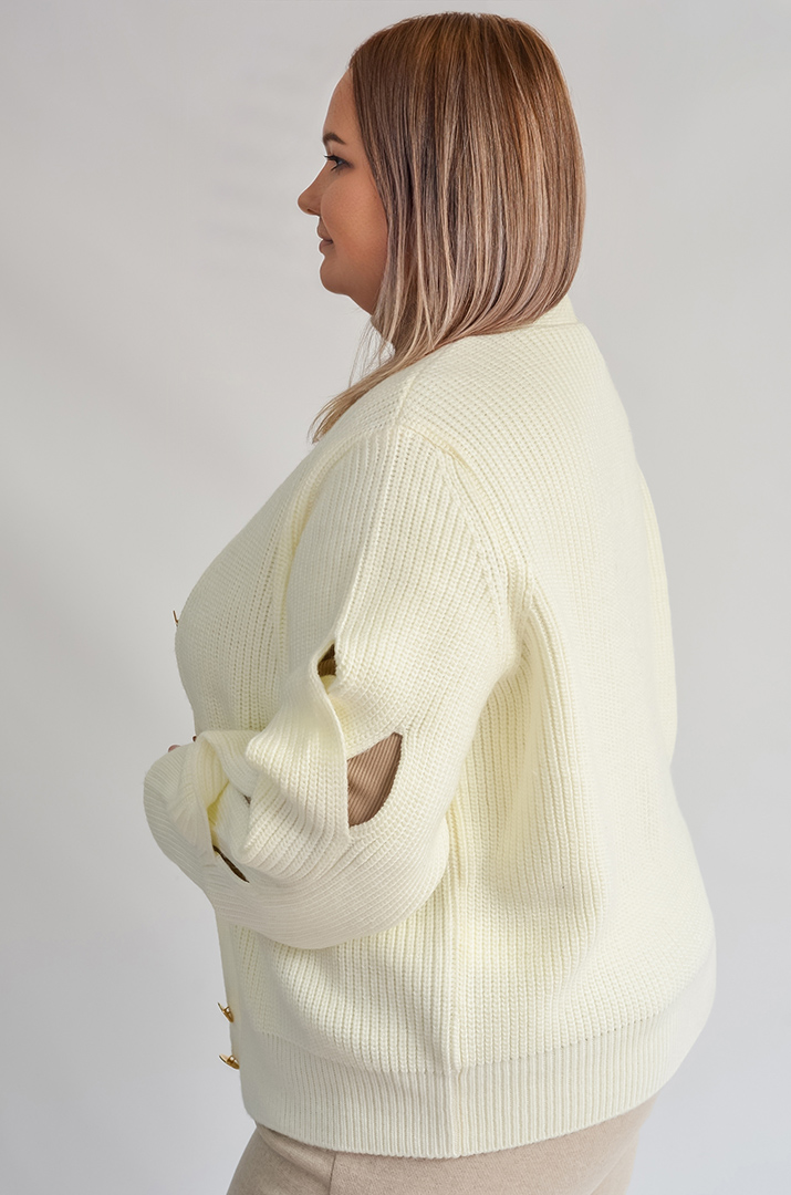 Кофта коротка з фактурними рукавами великих розмірів