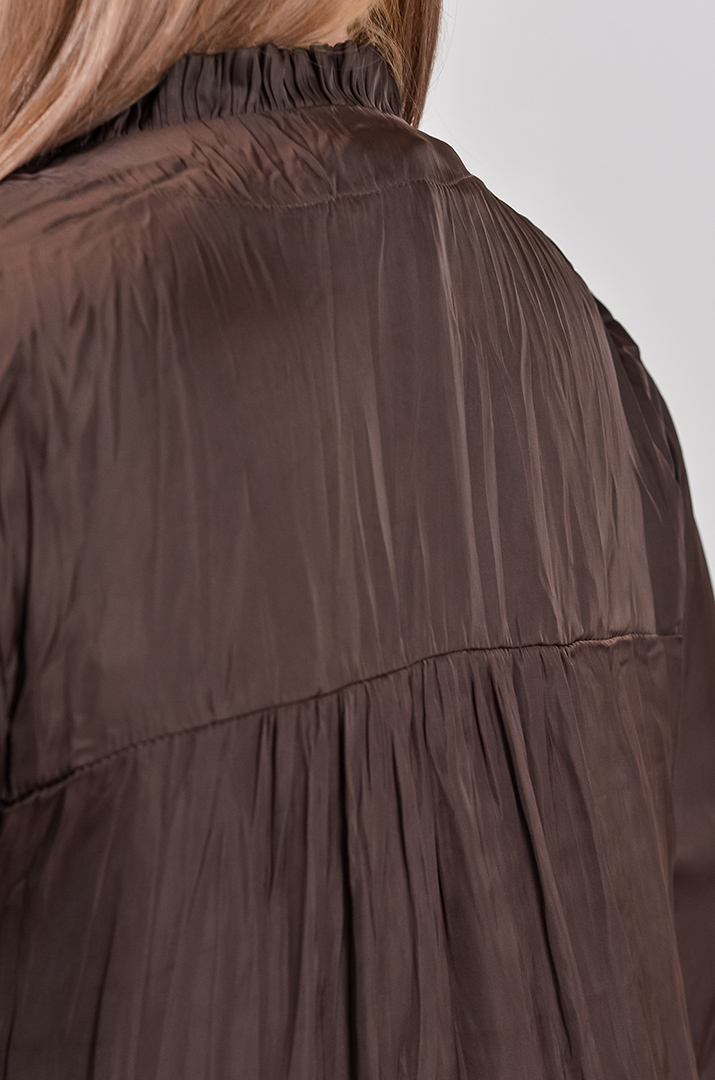 Костюм с юбкой в шоколадном оттенке с нежным кружевом больших размеров