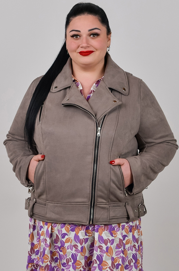 Косуха из экозамши с декоративными ремешками больших размеров