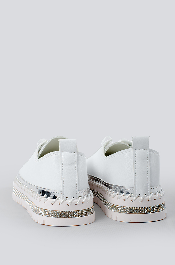 Кеди білі зі стразами великих розмірів