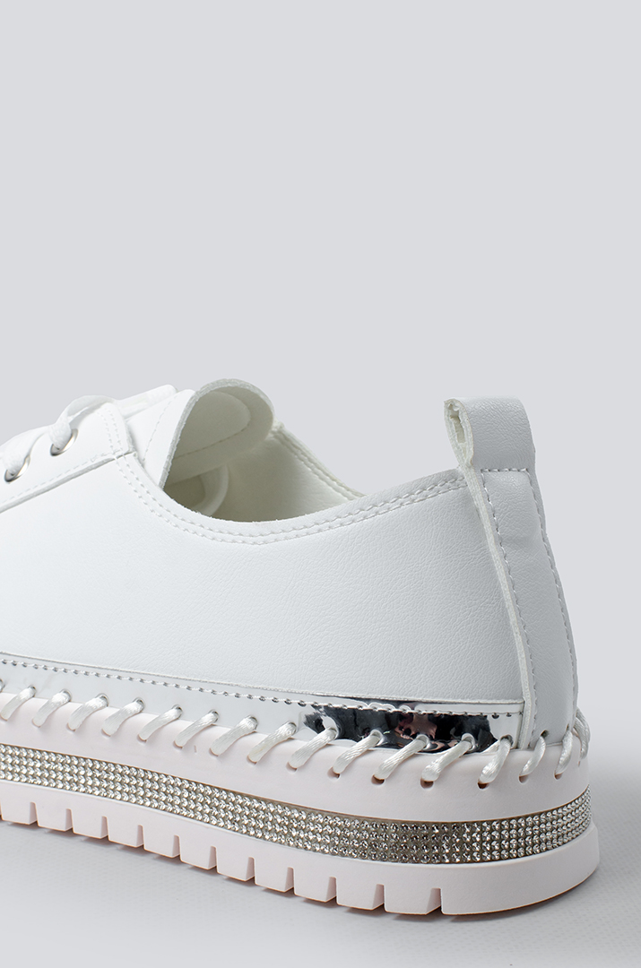 Кеди білі зі стразами великих розмірів