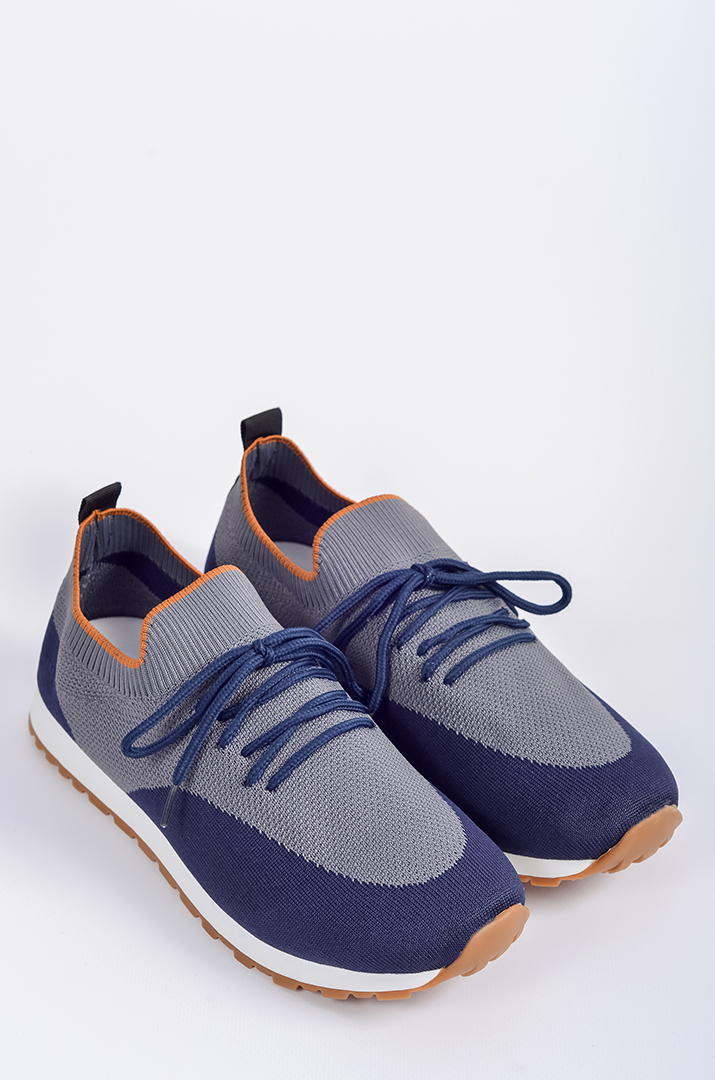 Текстильні кросівки у синьо-сірих кольорах великих розмірів