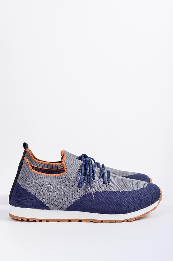 Текстильні кросівки у синьо-сірих кольорах великих розмірів