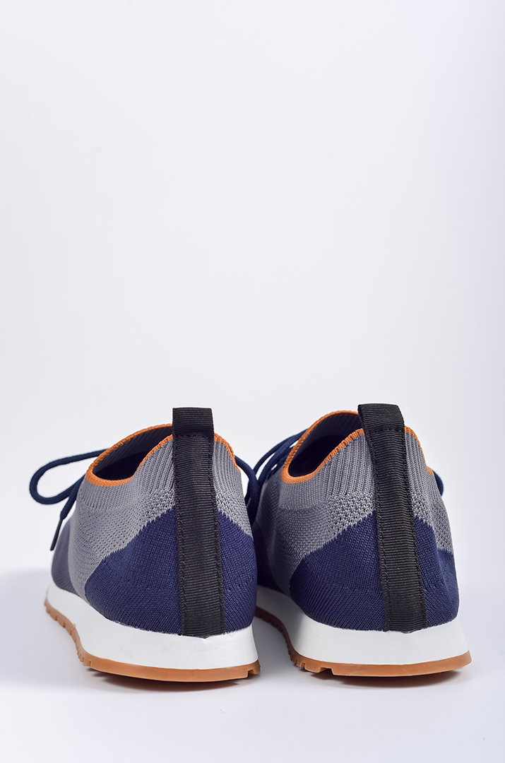 Текстильні кросівки у синьо-сірих кольорах великих розмірів