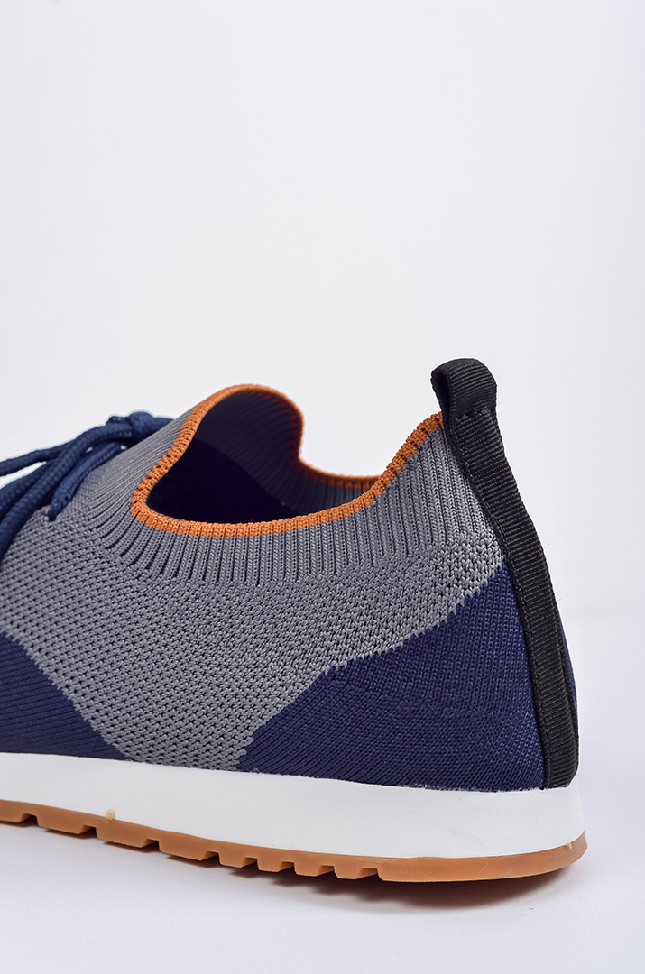 Текстильні кросівки у синьо-сірих кольорах великих розмірів