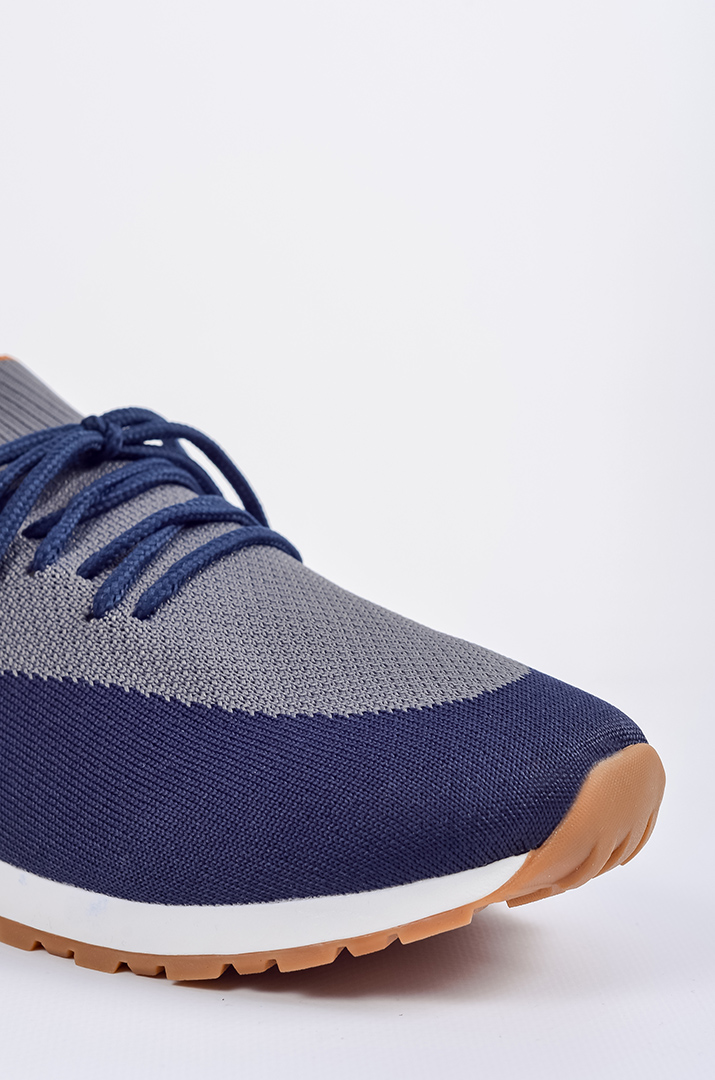 Текстильні кросівки у синьо-сірих кольорах великих розмірів