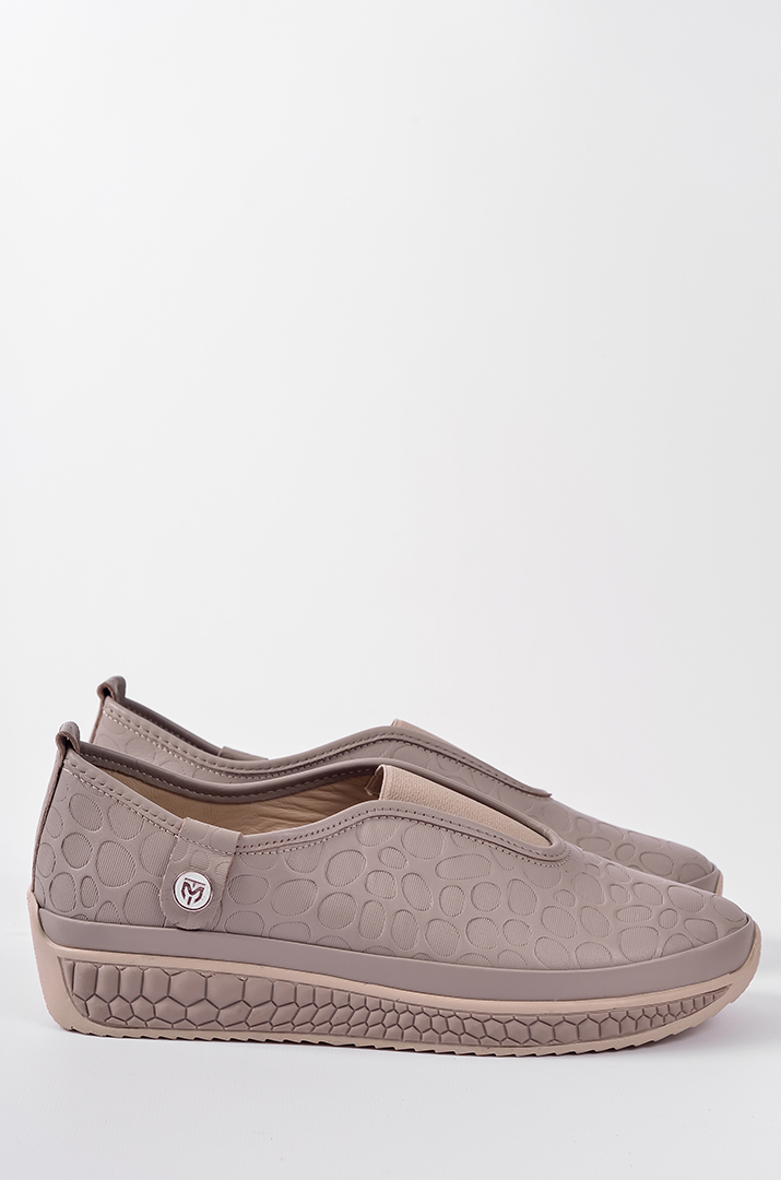 Шкіряні кросівки в кольорі візон з рельєфним верхом великих розмірів