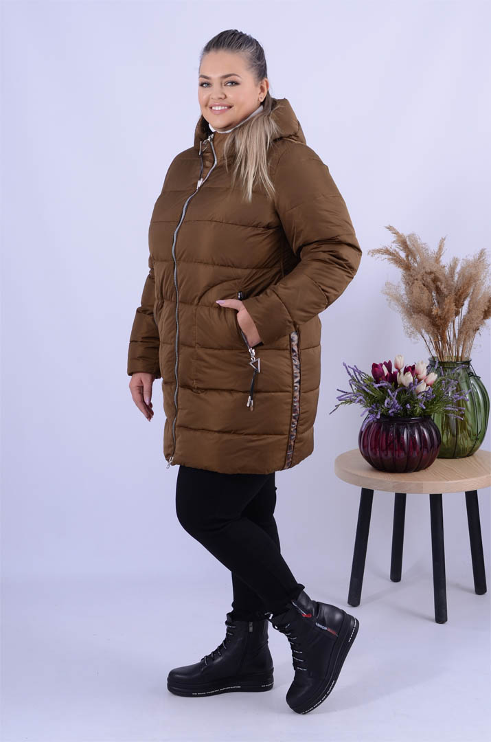 Куртка з леопардовими вставками супер батал