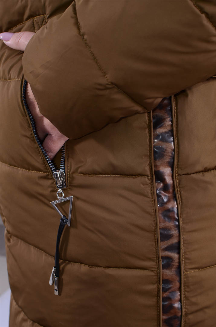 Куртка з леопардовими вставками супер батал