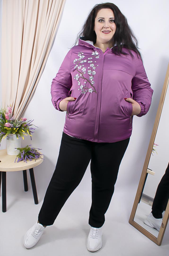 Куртка коротка двостороння з квітковою гілочкою