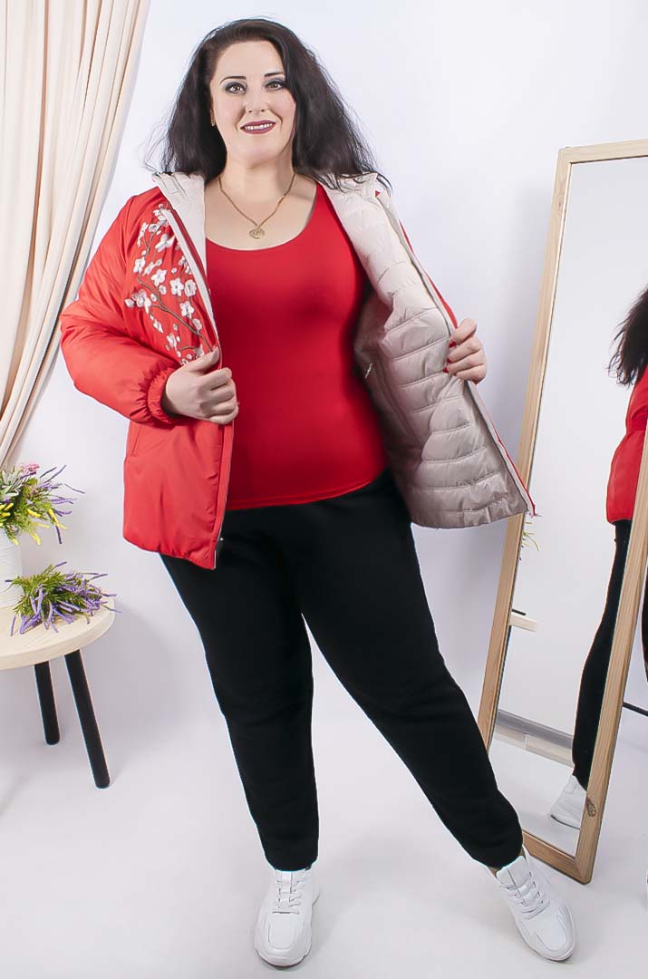 Куртка коротка двостороння з квітковою гілочкою