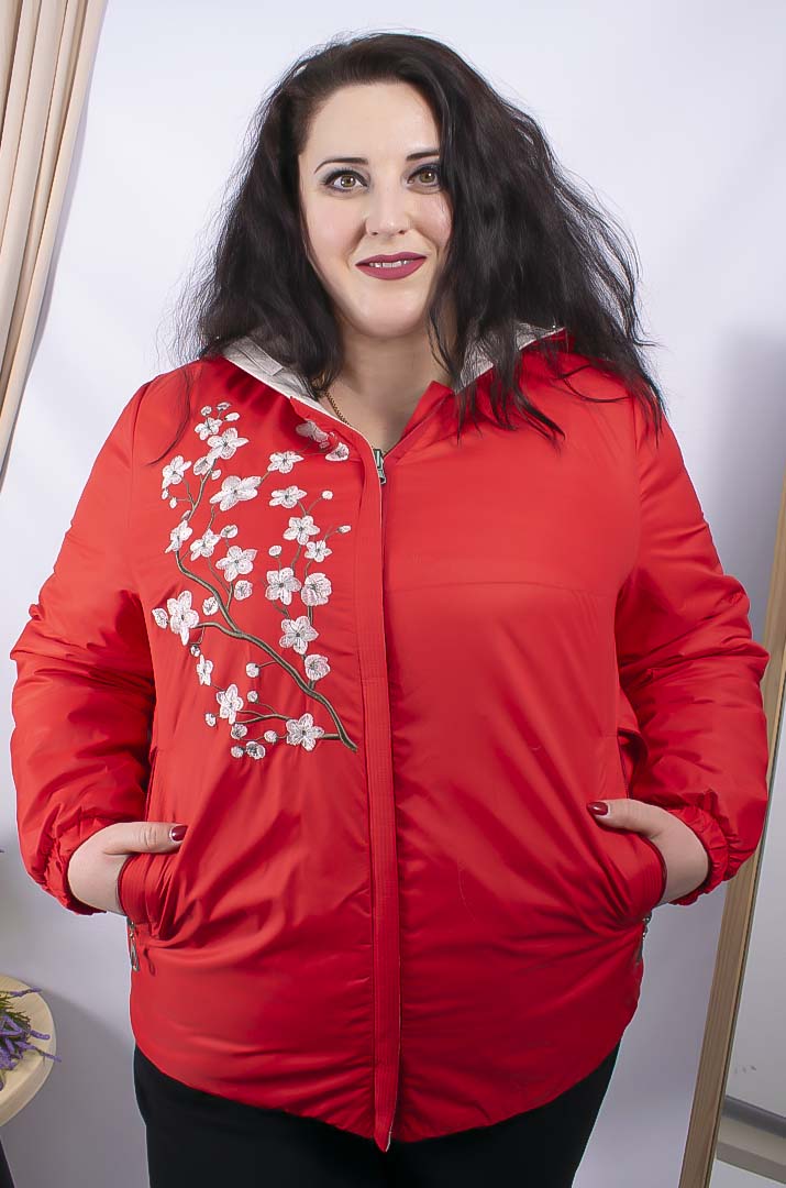 Куртка коротка двостороння з квітковою гілочкою