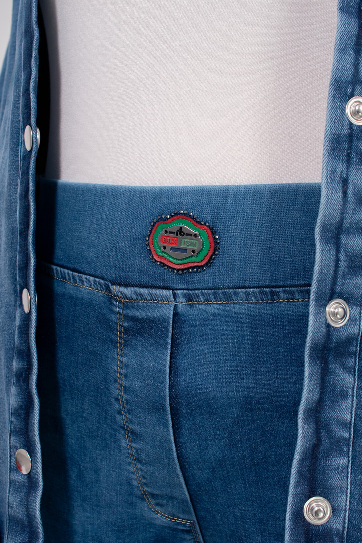 Джинсовая длинная куртка супер батал