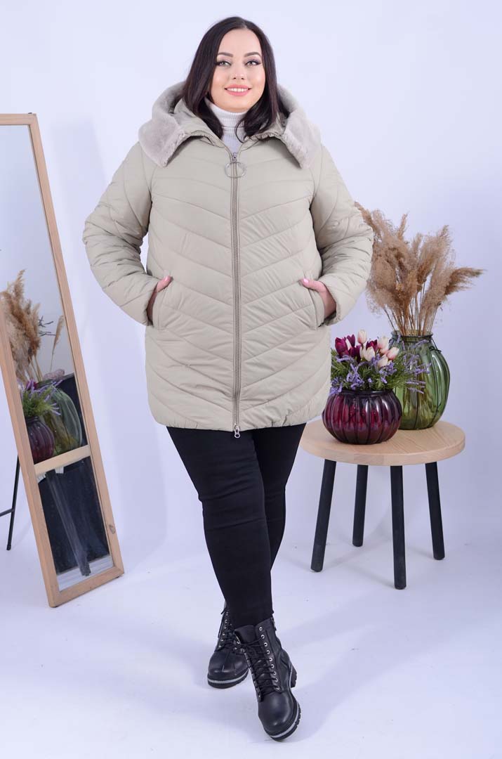 Куртка подовжена з велюровим принтом супер батал