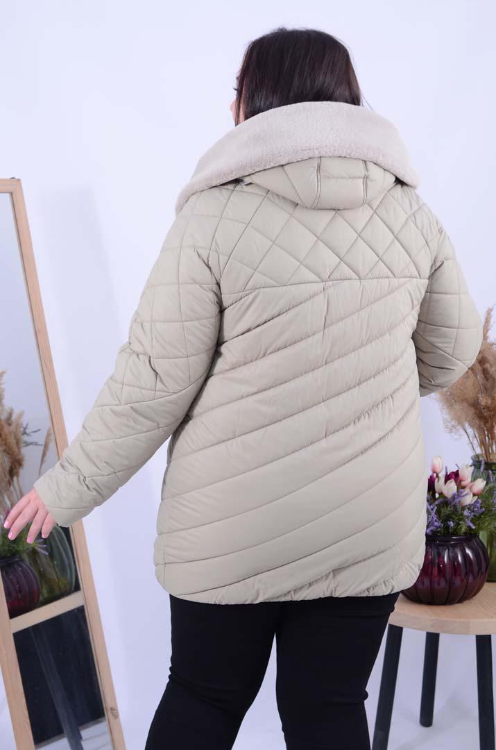 Куртка подовжена з велюровим принтом супер батал