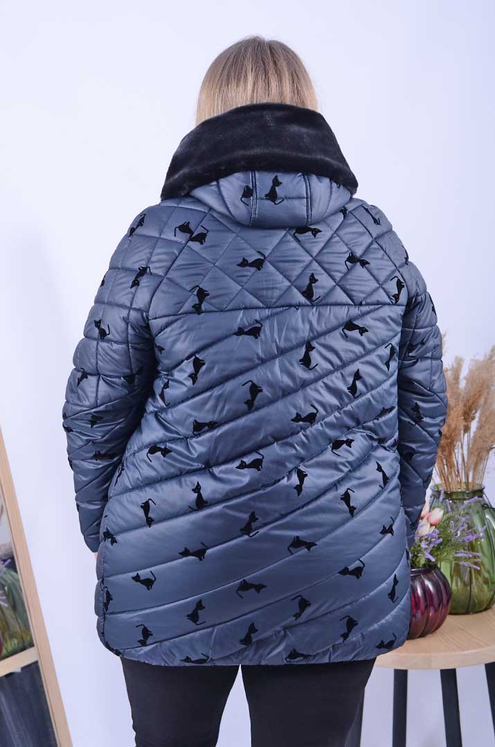 Куртка подовжена з велюровим принтом супер батал