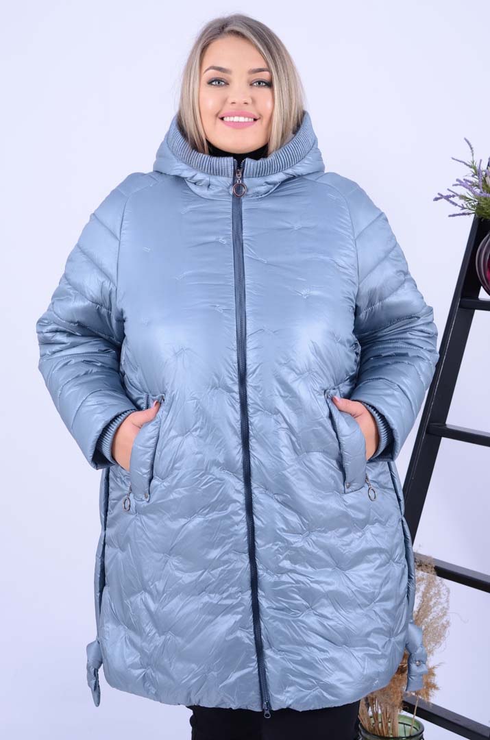 Куртка тепла подовжена в трендовому кольорі супер батал