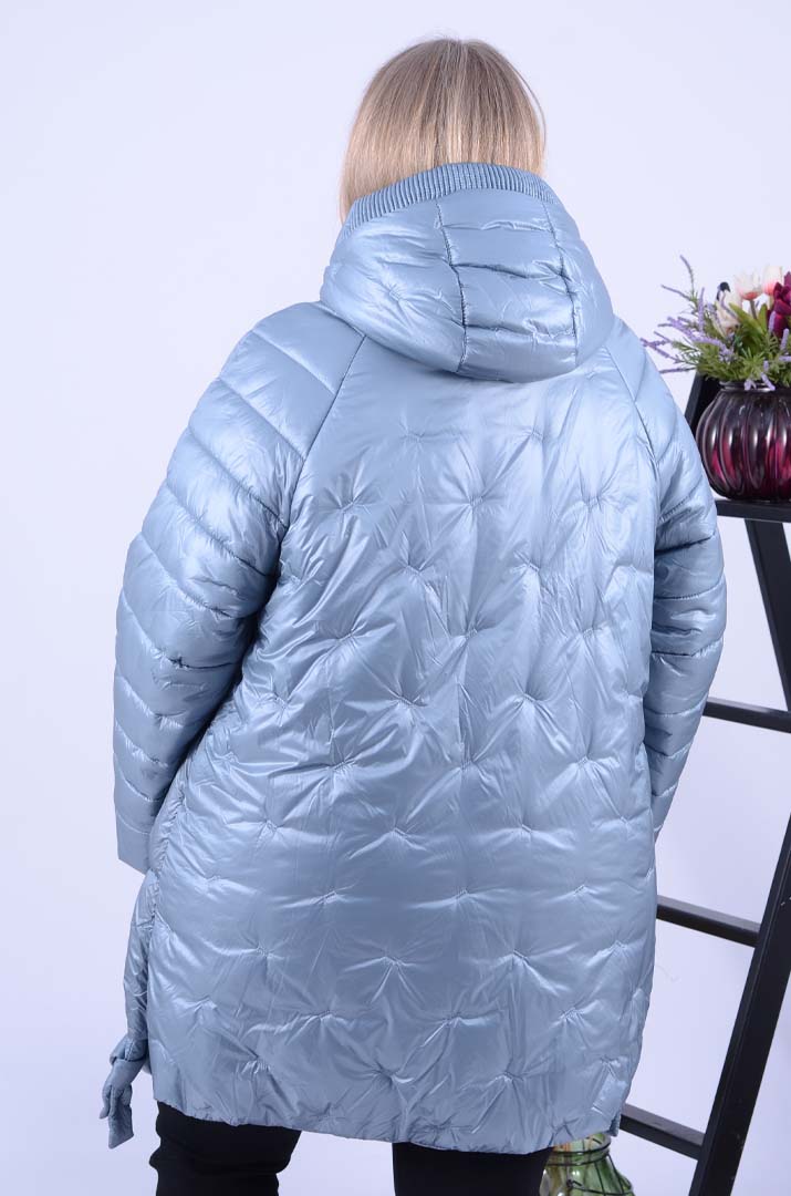 Куртка тепла подовжена в трендовому кольорі супер батал