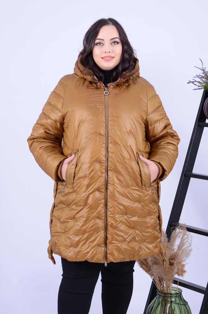 Куртка тепла подовжена в трендовому кольорі супер батал