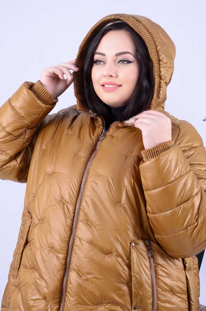 Куртка тепла подовжена в трендовому кольорі супер батал