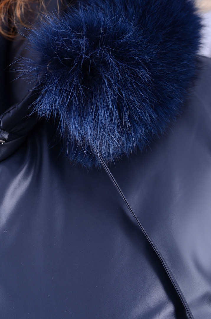 Куртка подовжена зі штучним хутром супер батал