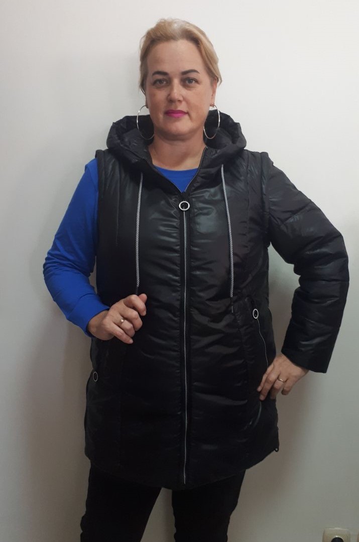 Куртка подовжена трансформер в чорному кольорі супер батал