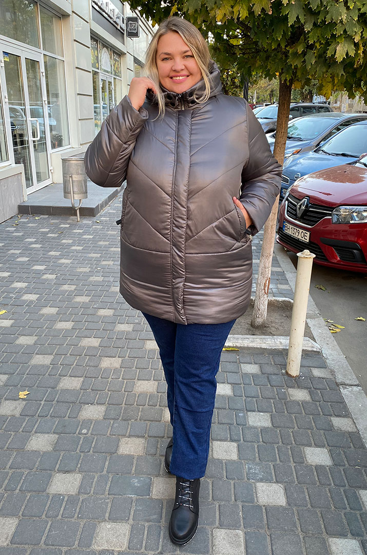 Зимова подовжена куртка супер батал