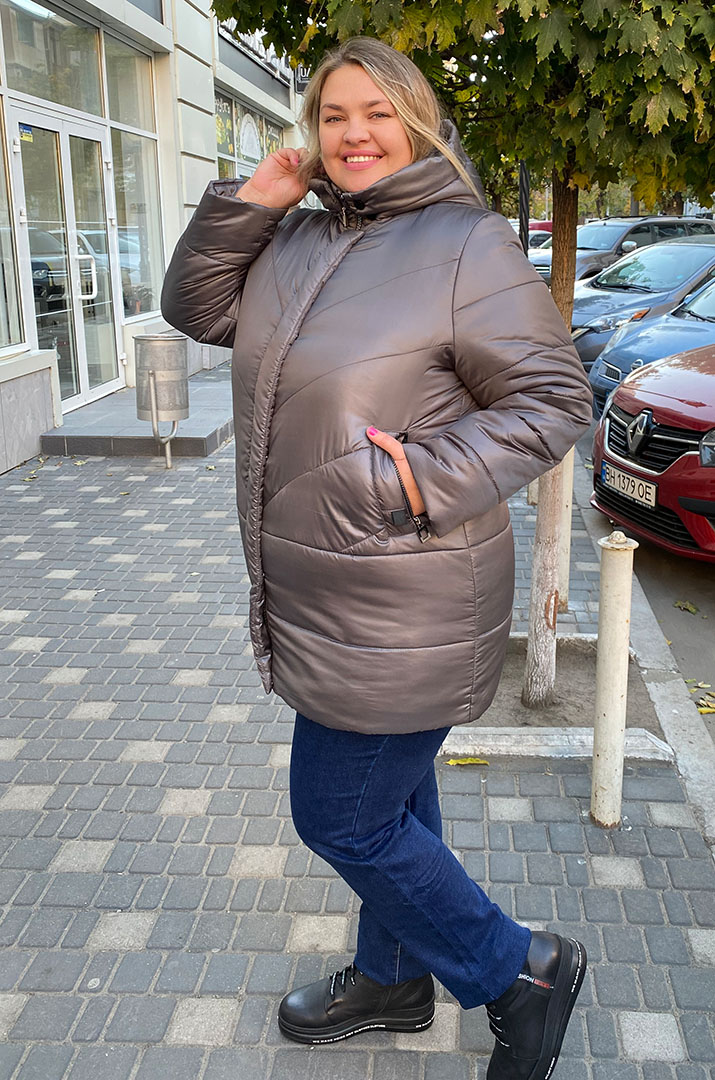 Зимова подовжена куртка супер батал