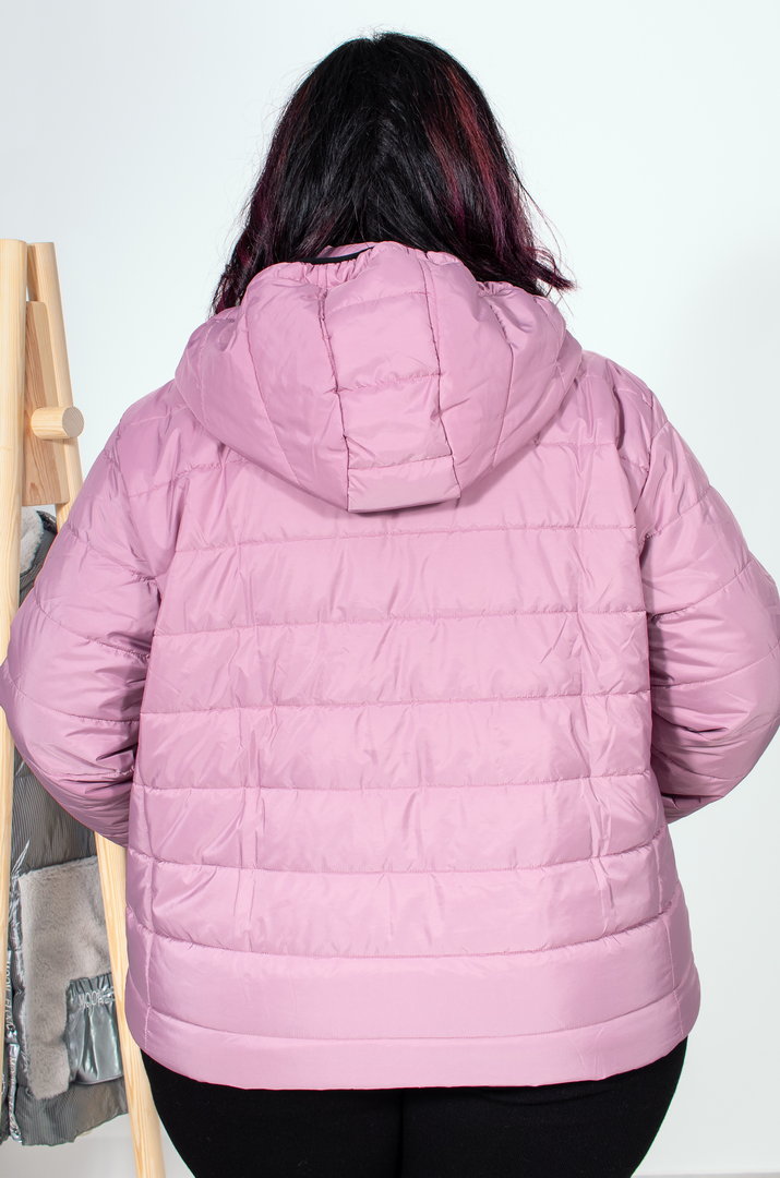 Куртка коротка з каптуром на затяжках супер батал