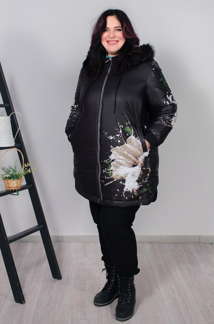 Куртка з принтом квіти супер батал