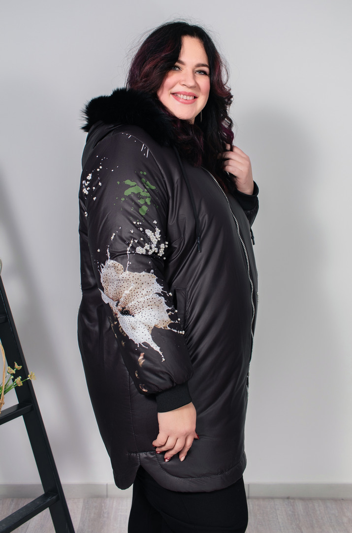 Куртка з принтом квіти супер батал