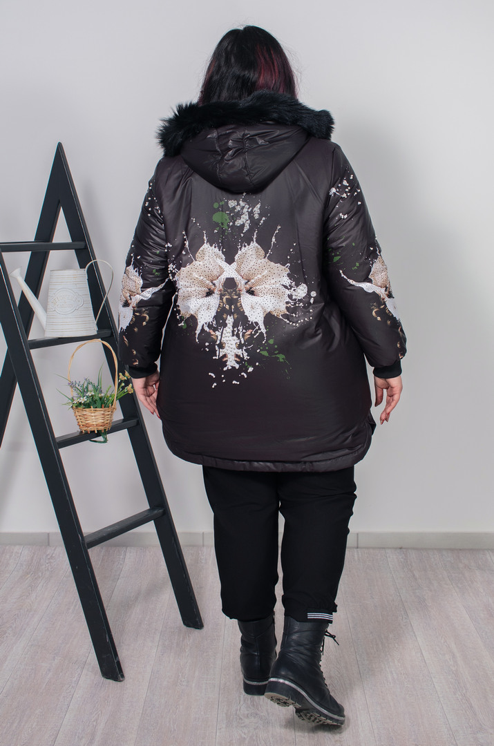 Куртка з принтом квіти супер батал