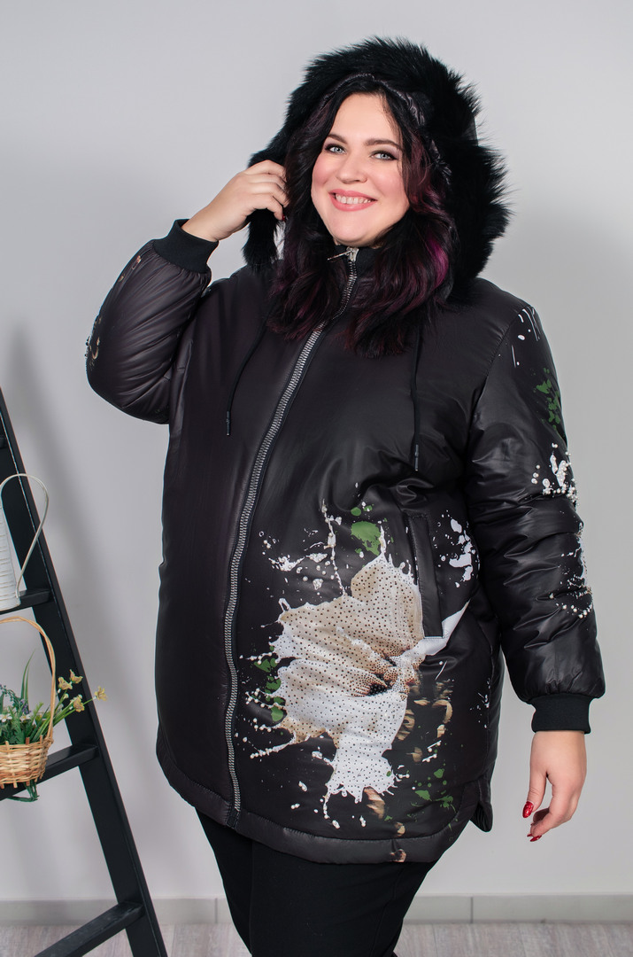 Куртка з принтом квіти супер батал