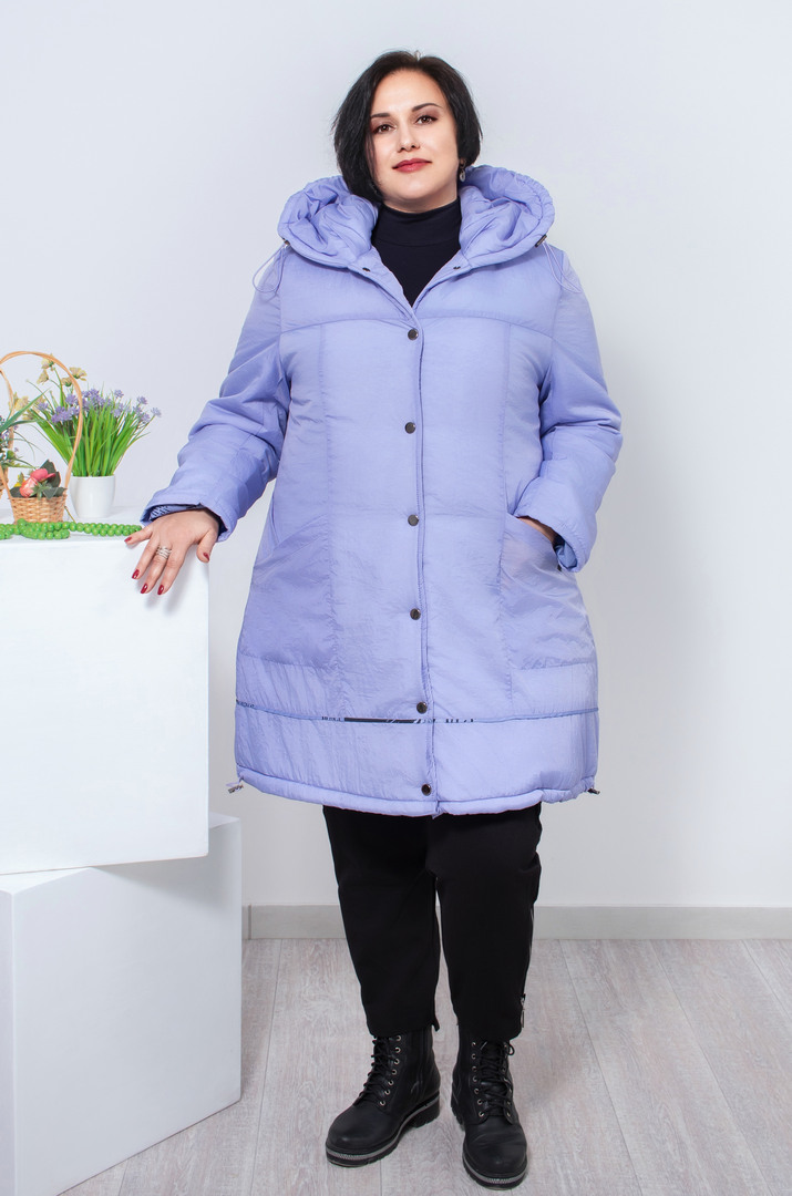 Куртка довга на заклепках батал