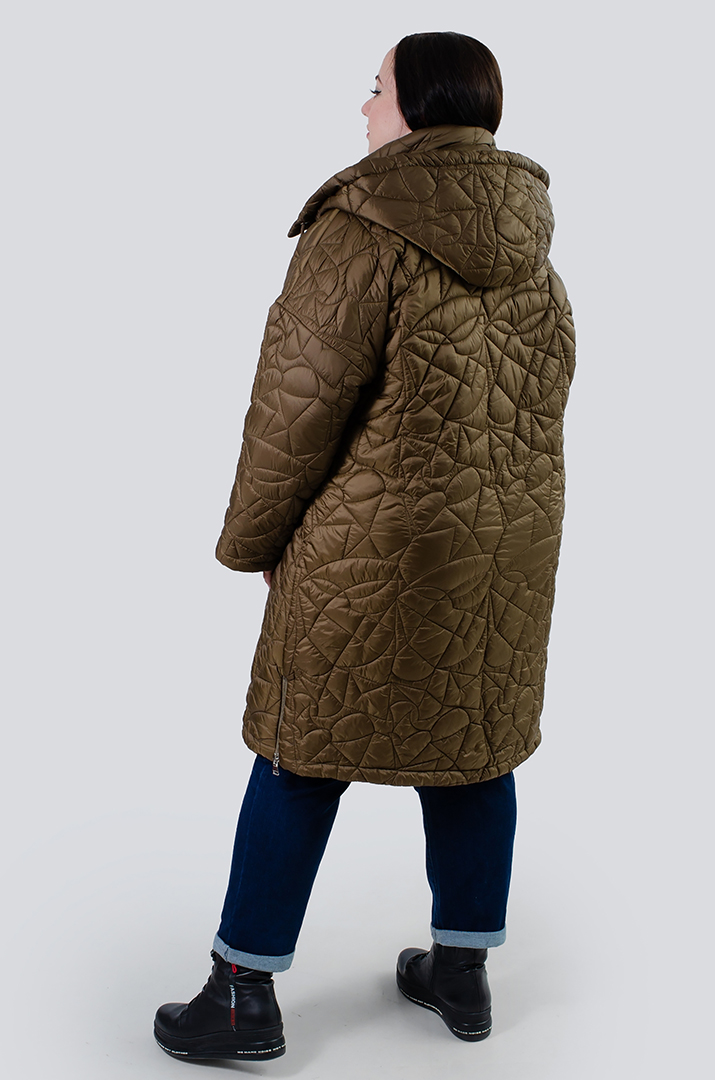 Куртка довга демісезонна з капюшоном супер батал