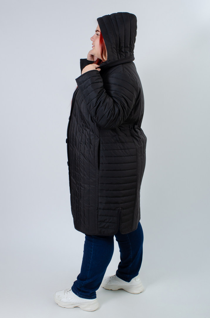 Пальто з поясом на ґудзиках супер батал