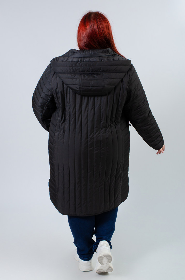 Пальто з поясом на ґудзиках супер батал