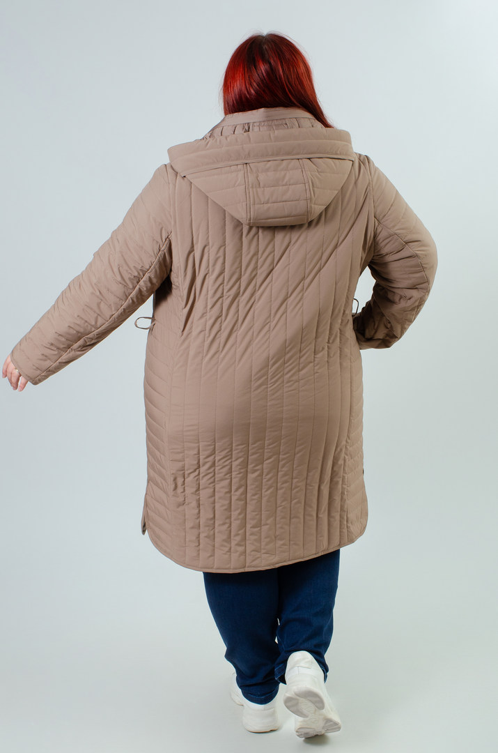 Пальто з поясом на ґудзиках супер батал