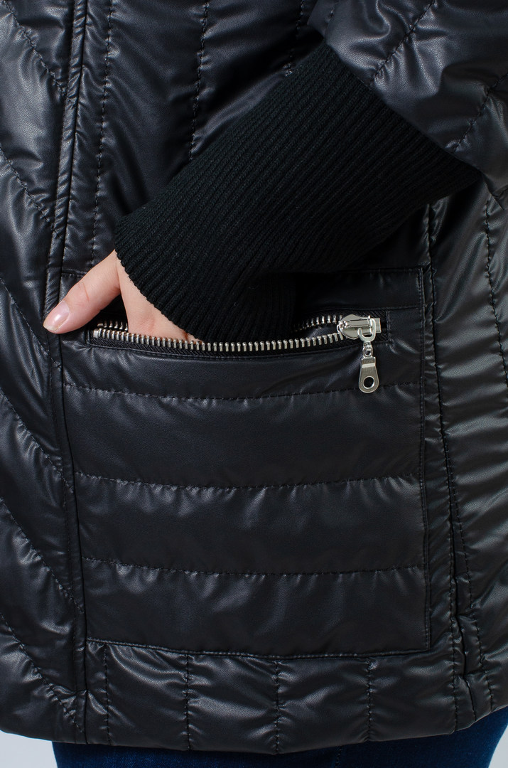 Стьобана куртка з діагональною планкою супер батал