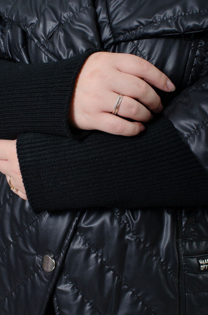 Стьобана куртка з діагональною планкою супер батал