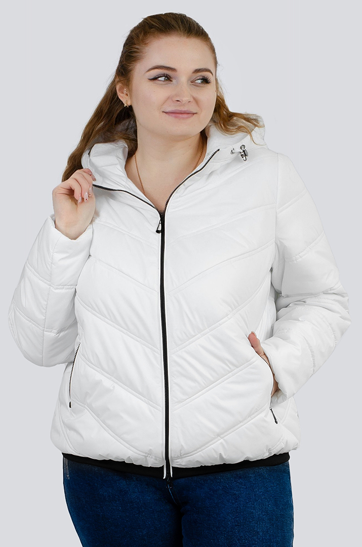 Куртка коротка біла великих розмірів