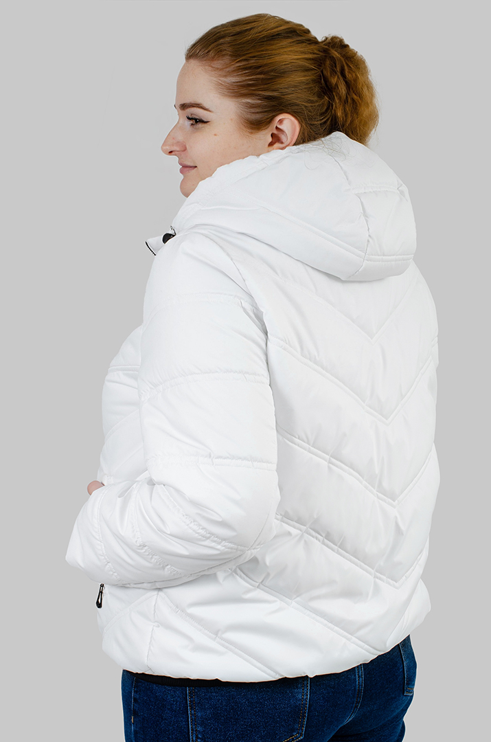 Куртка коротка біла великих розмірів