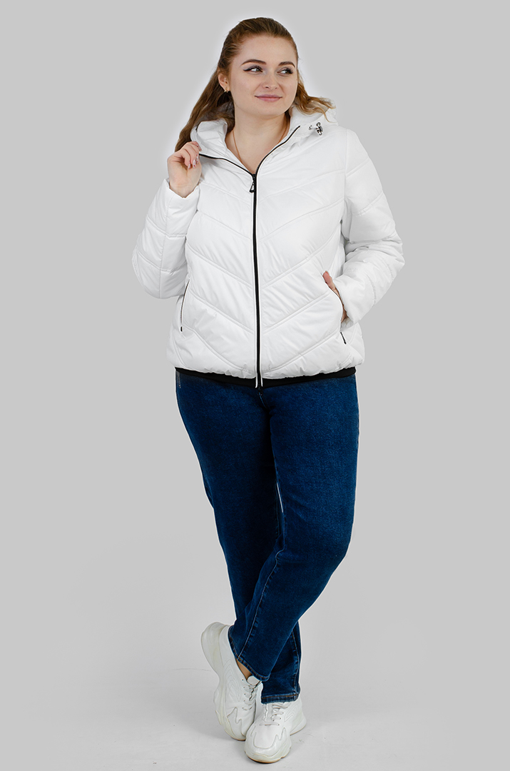 Куртка коротка біла великих розмірів