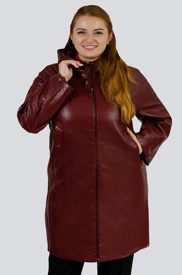 Куртка довга екошкіра великих розмірів