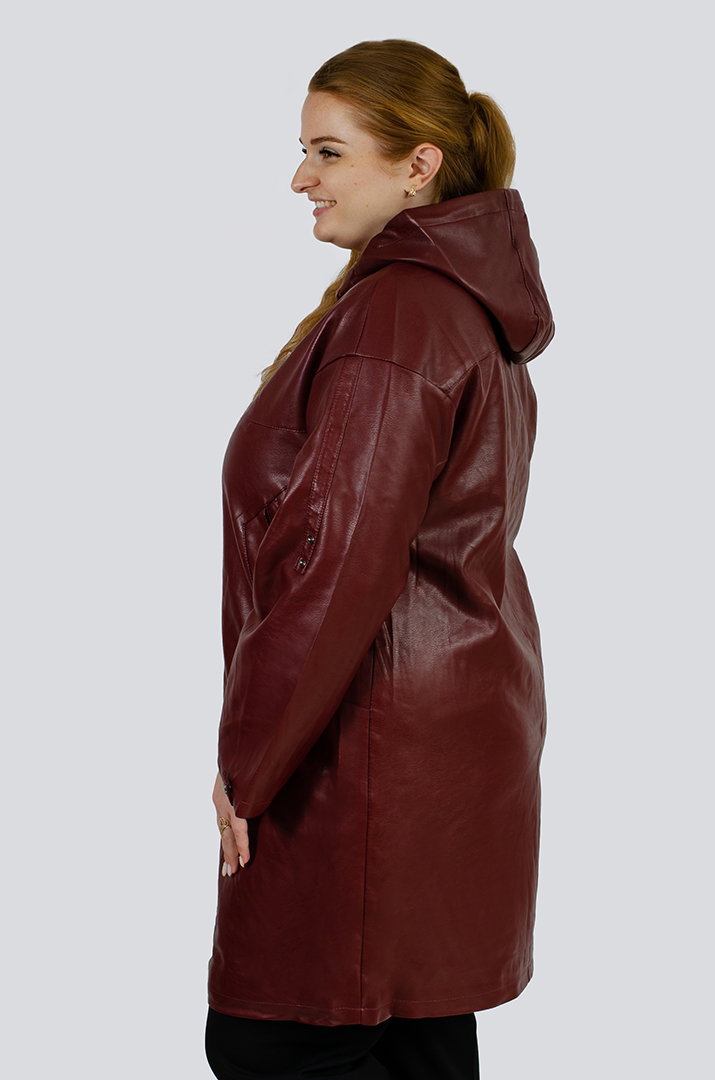 Куртка довга екошкіра великих розмірів