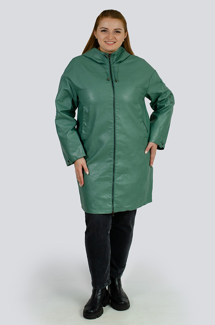 Куртка довга екошкіра великих розмірів