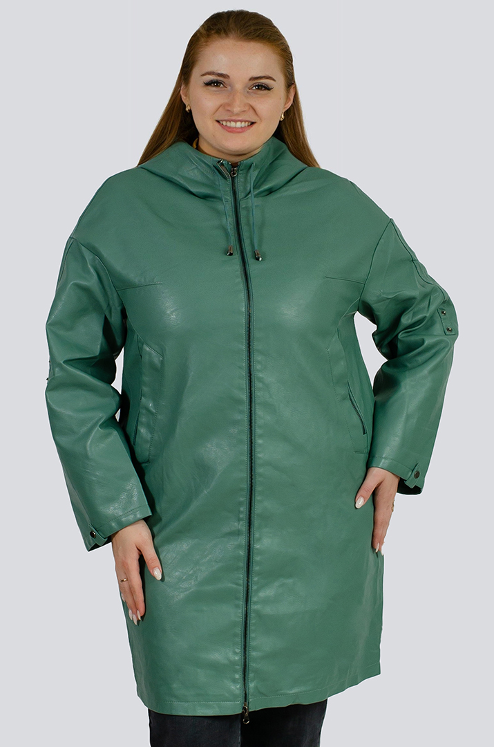 Куртка довга екошкіра великих розмірів