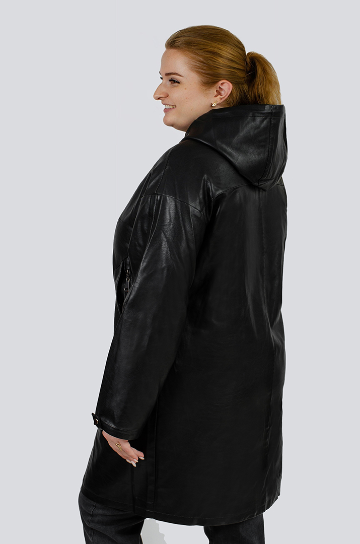 Куртка довга екошкіра великих розмірів